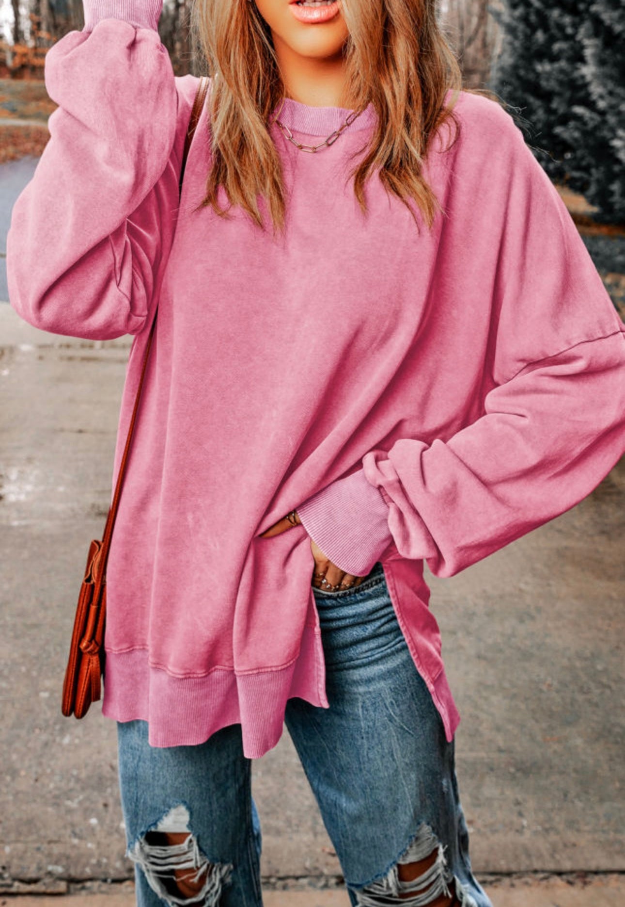 Pink oversized sweatshirt