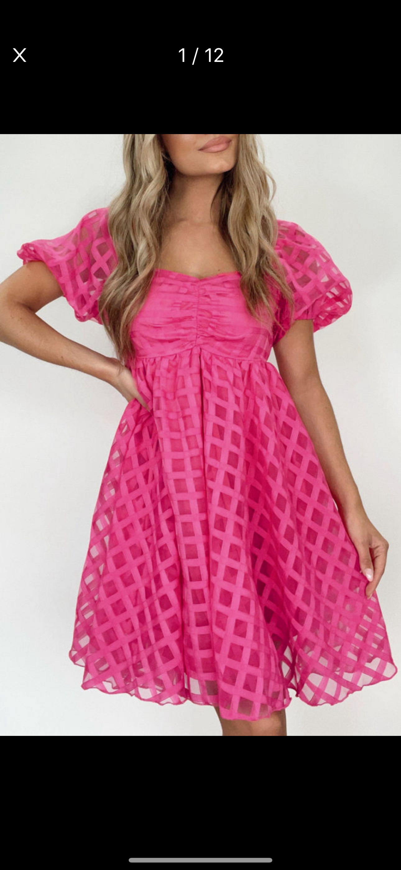 Pink flowy laticed dress