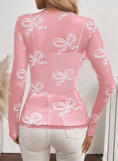 Pink bow 🎀 mesh shirt