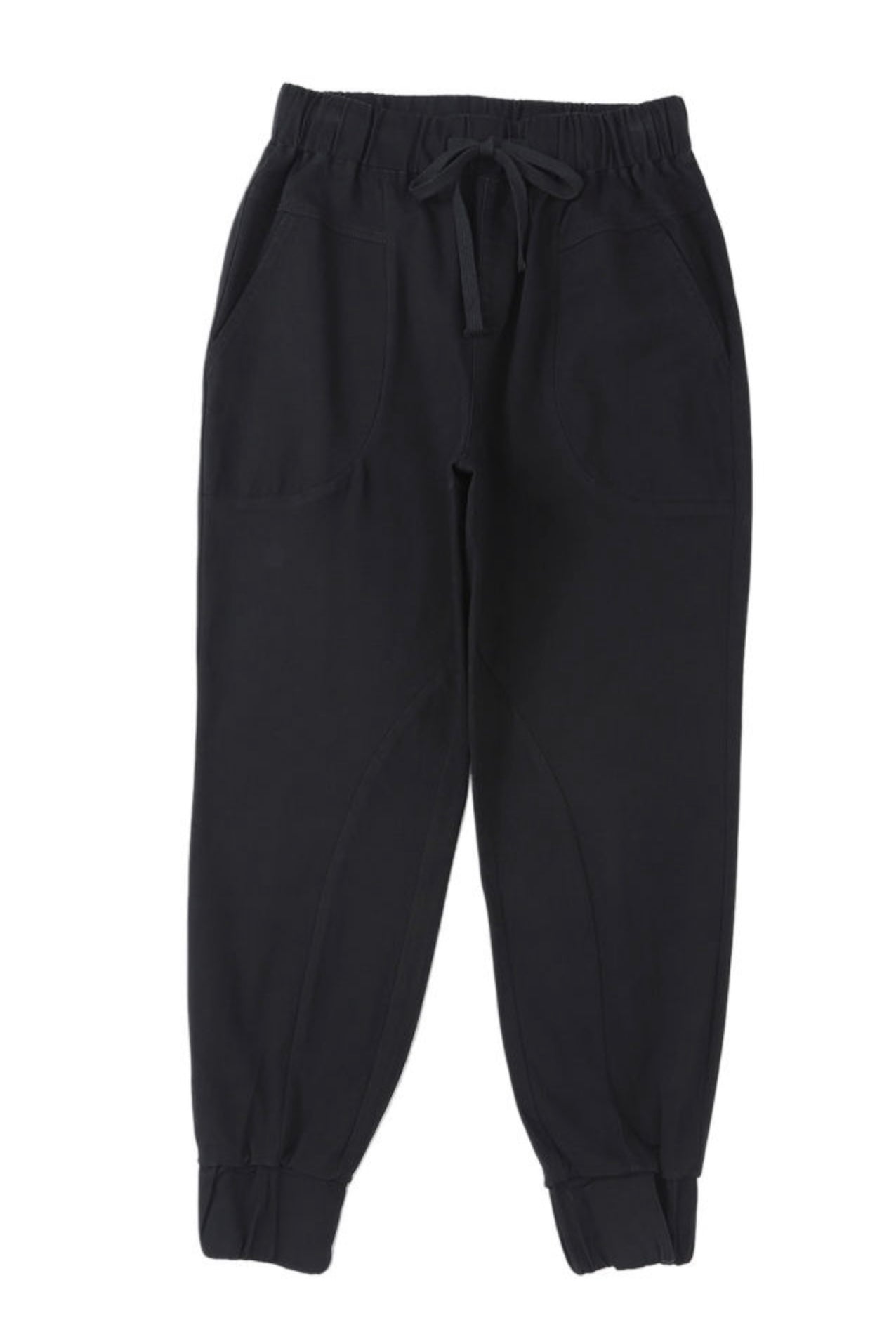 Black pull up drawstring pants