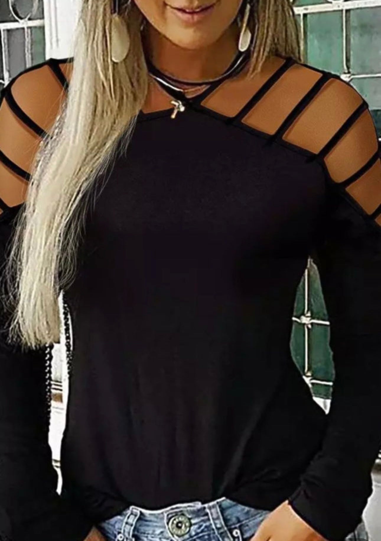 Strappy long sleeve top