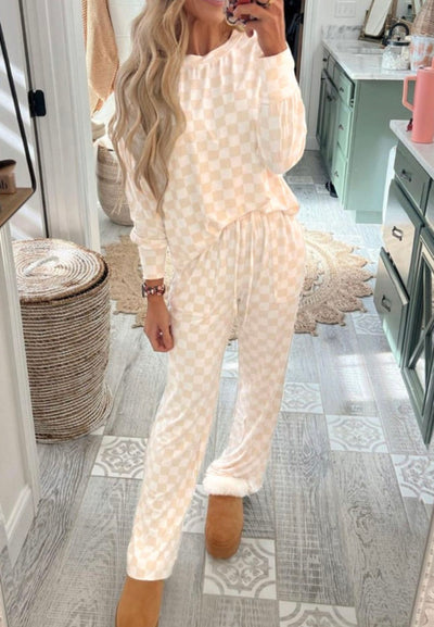 Checkered 2 piece pj/comfy set