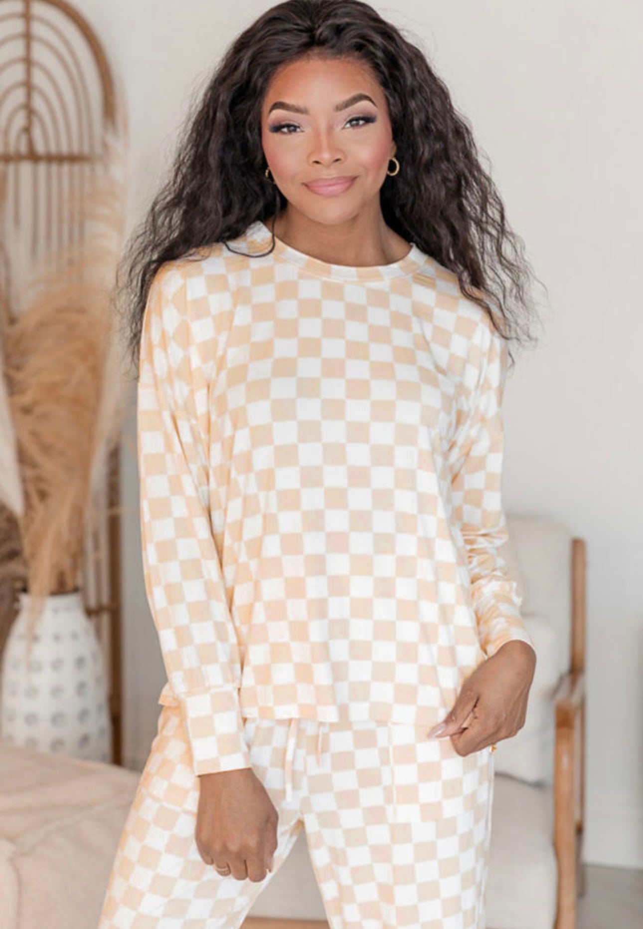 Checkered 2 piece pj/comfy set