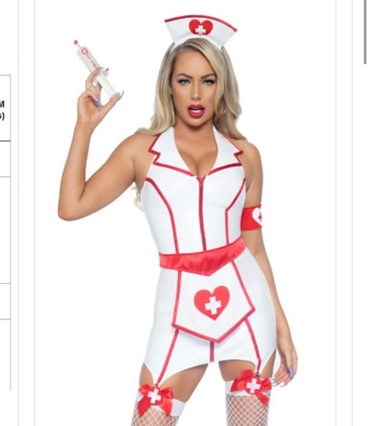 Naughty nurse white/red combo