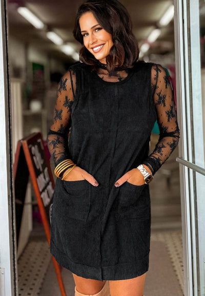 Black corduroy dress