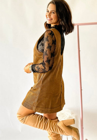 Mustard corduroy dress