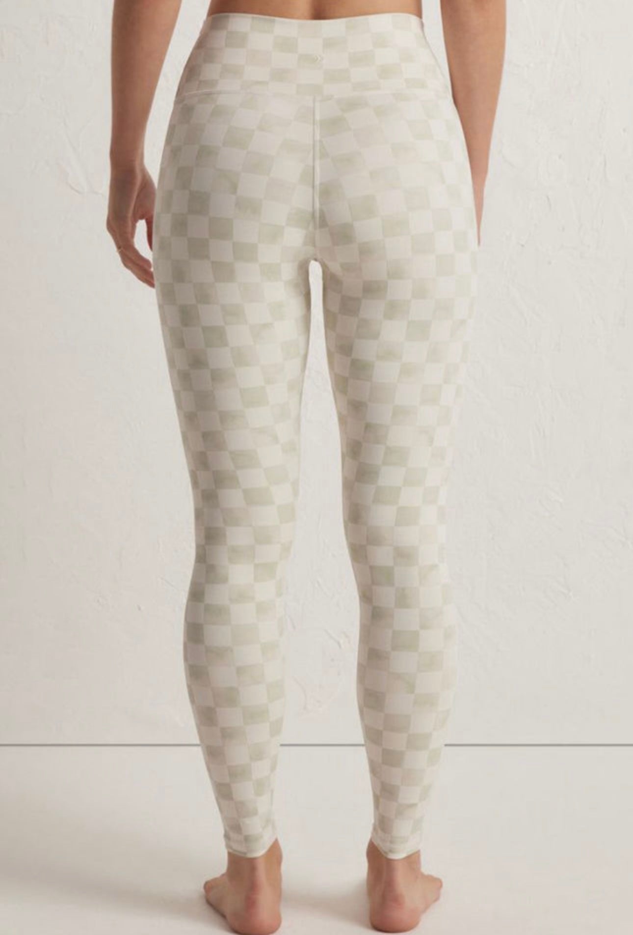 Checkered white yoga pants