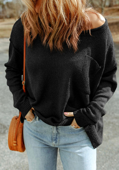 Black oversized sweater top