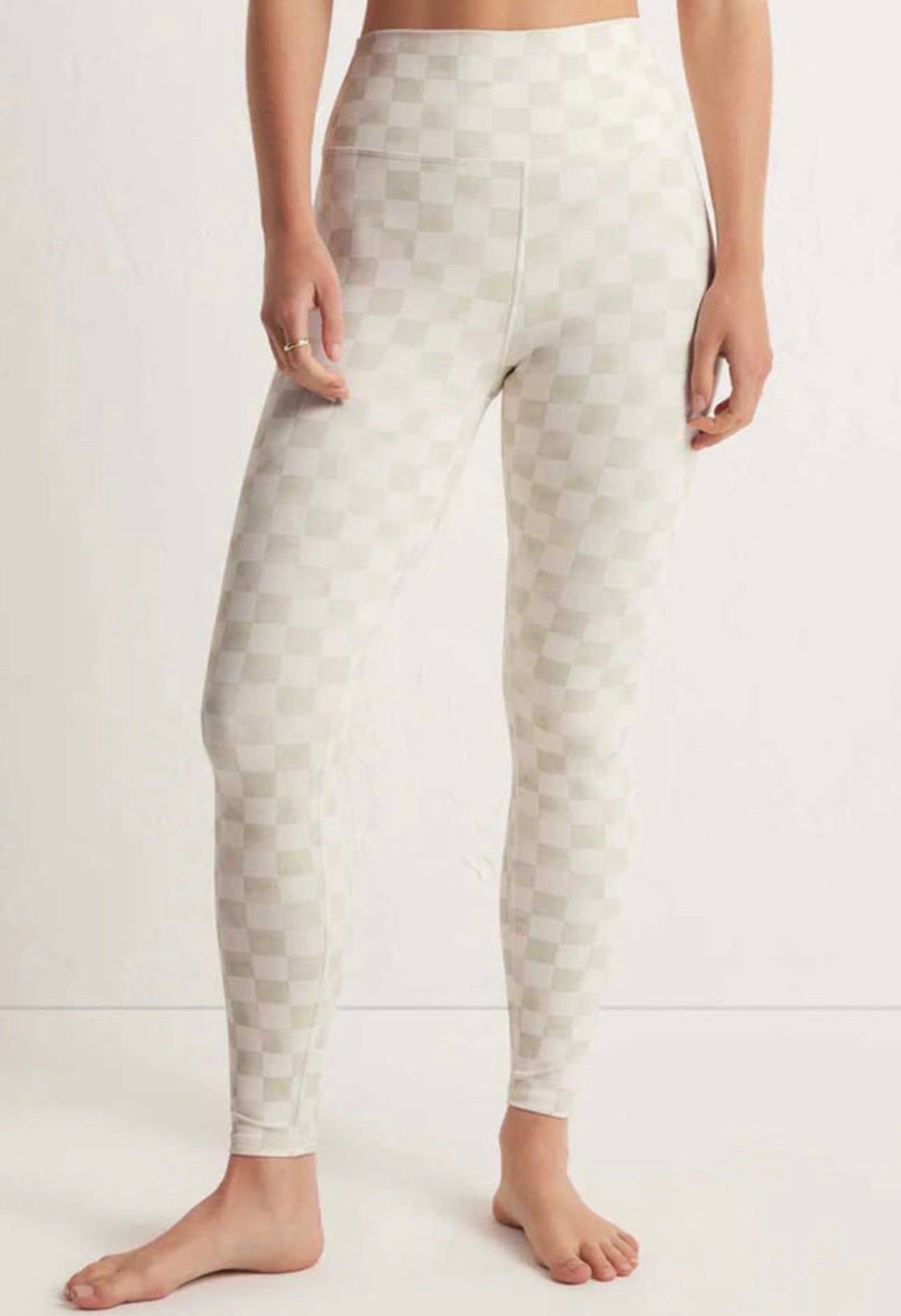 Checkered white yoga pants