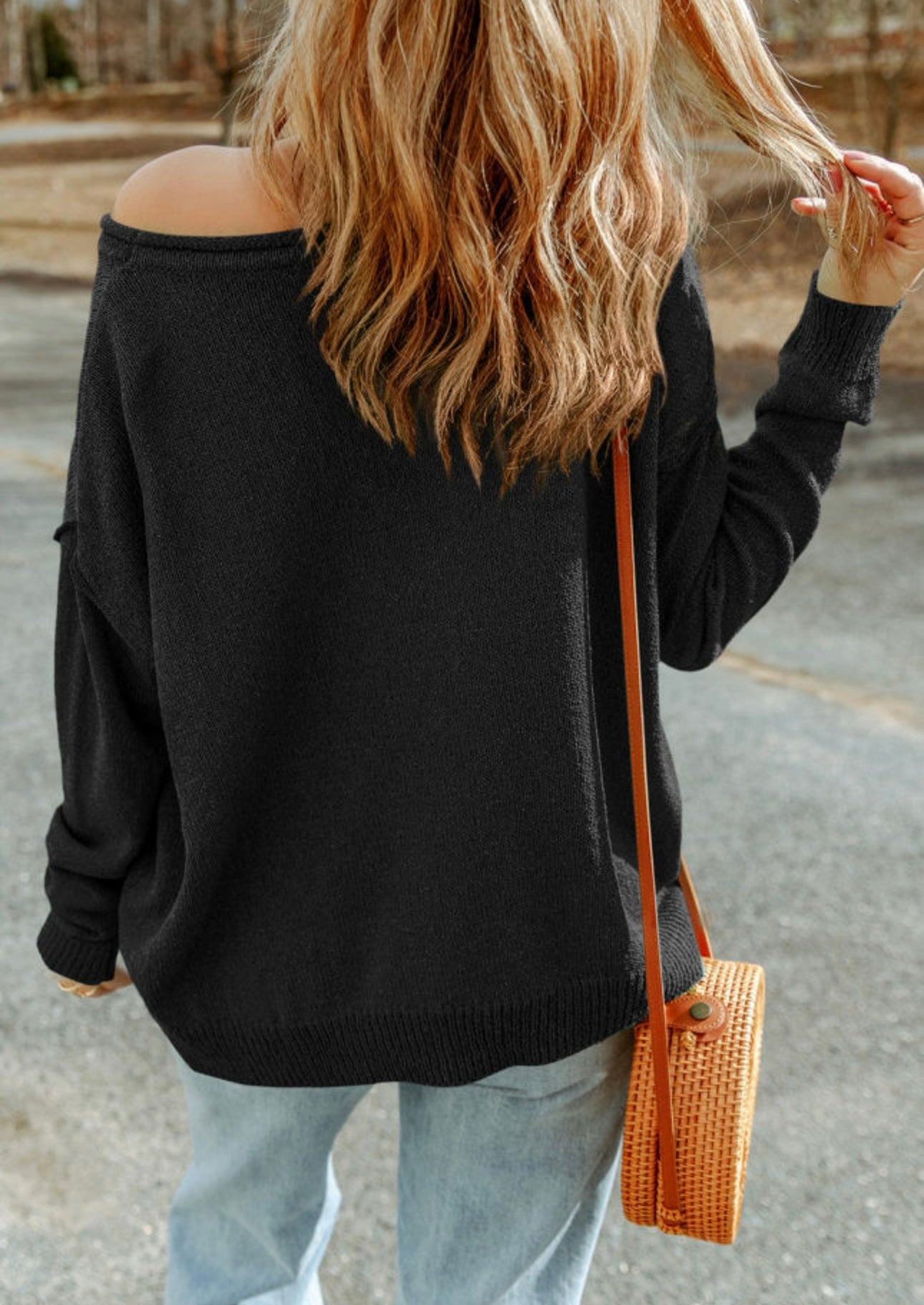 Black oversized sweater top