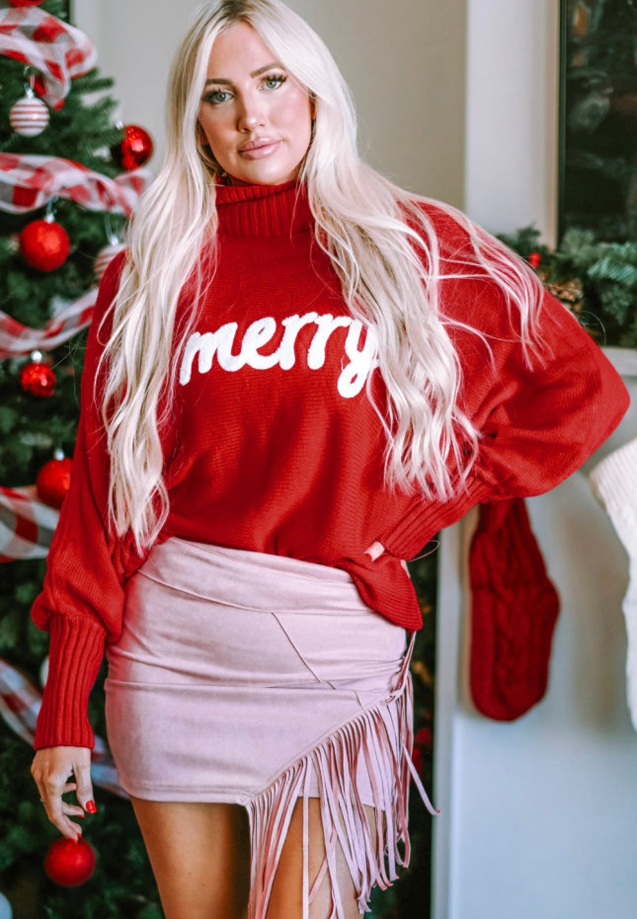 Merry sweater Red