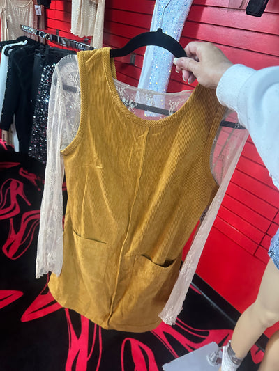 Mustard corduroy dress