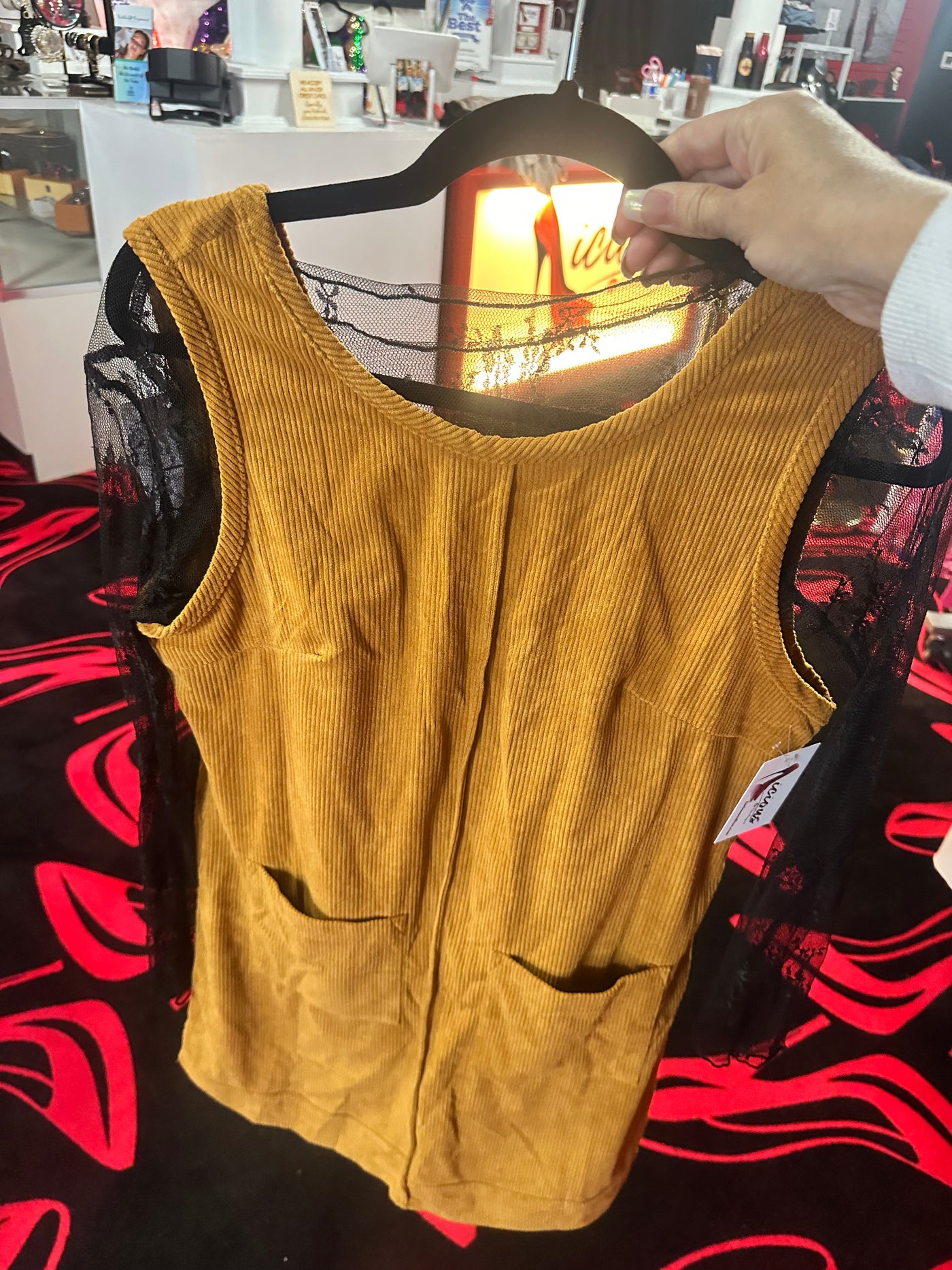 Mustard corduroy dress
