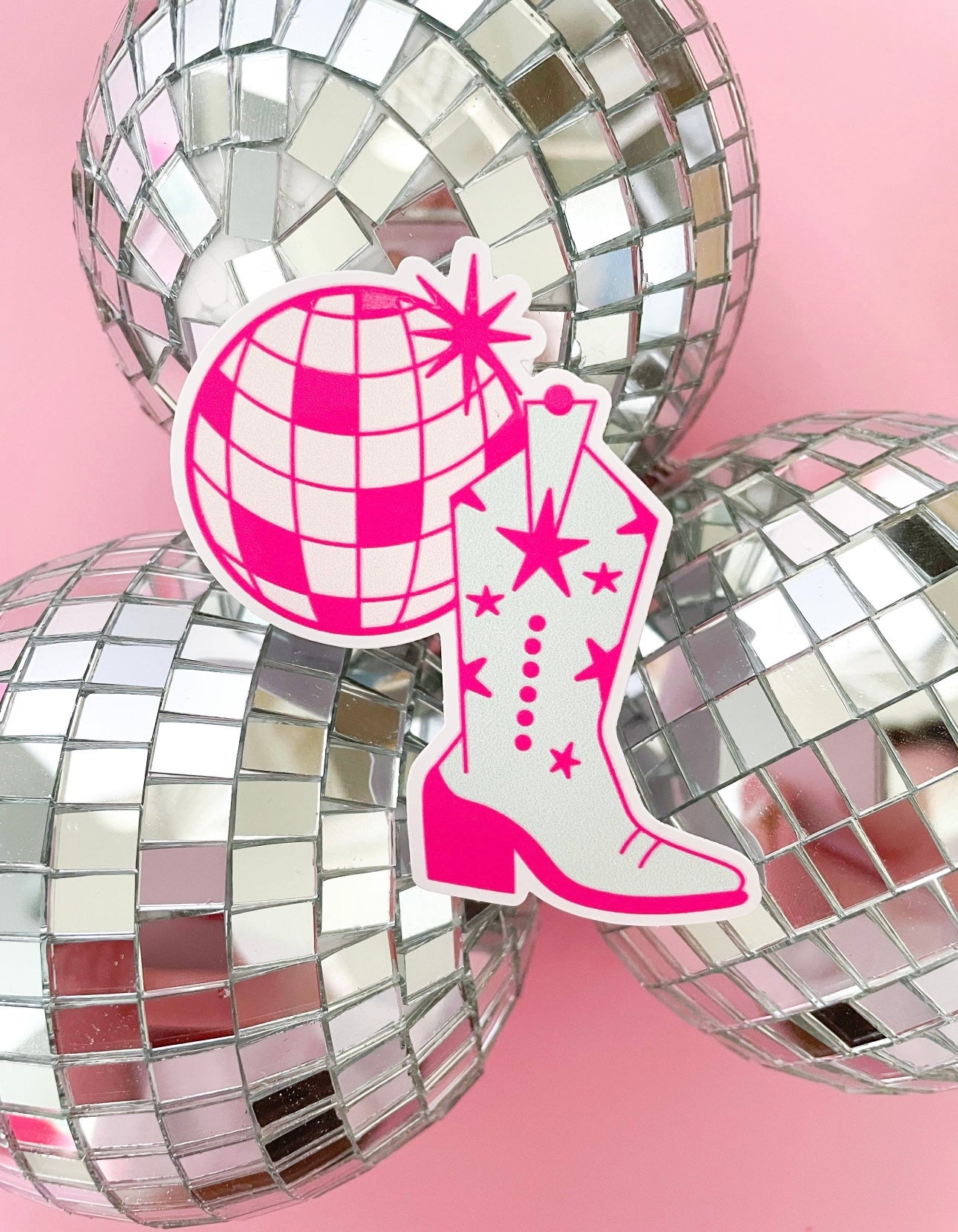 Disco cowboy boot sticker