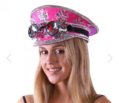 Red or Pink Festival Hat w/goggles