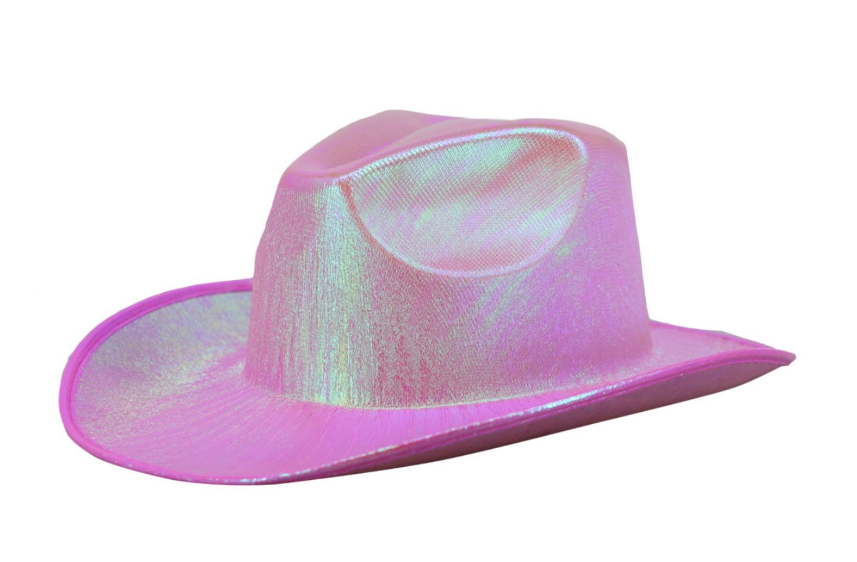 Pink metallic cowboy hat