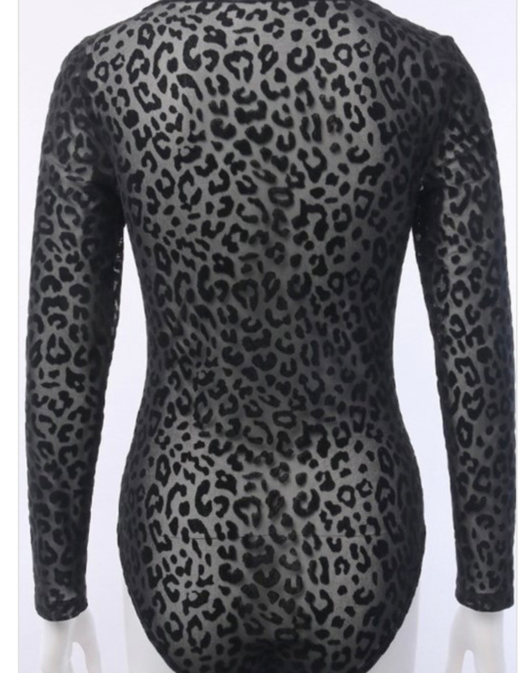 Black leopard bodysuit