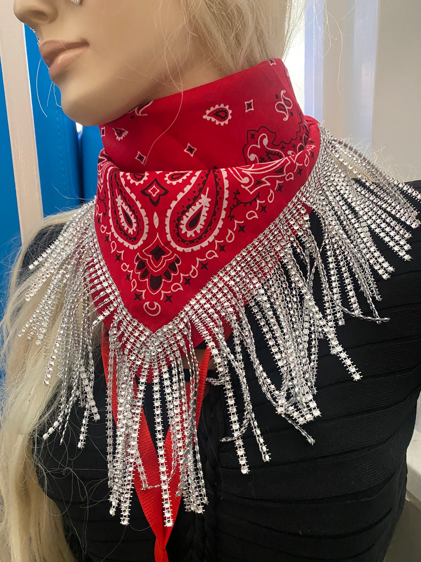 Red tassel bandana