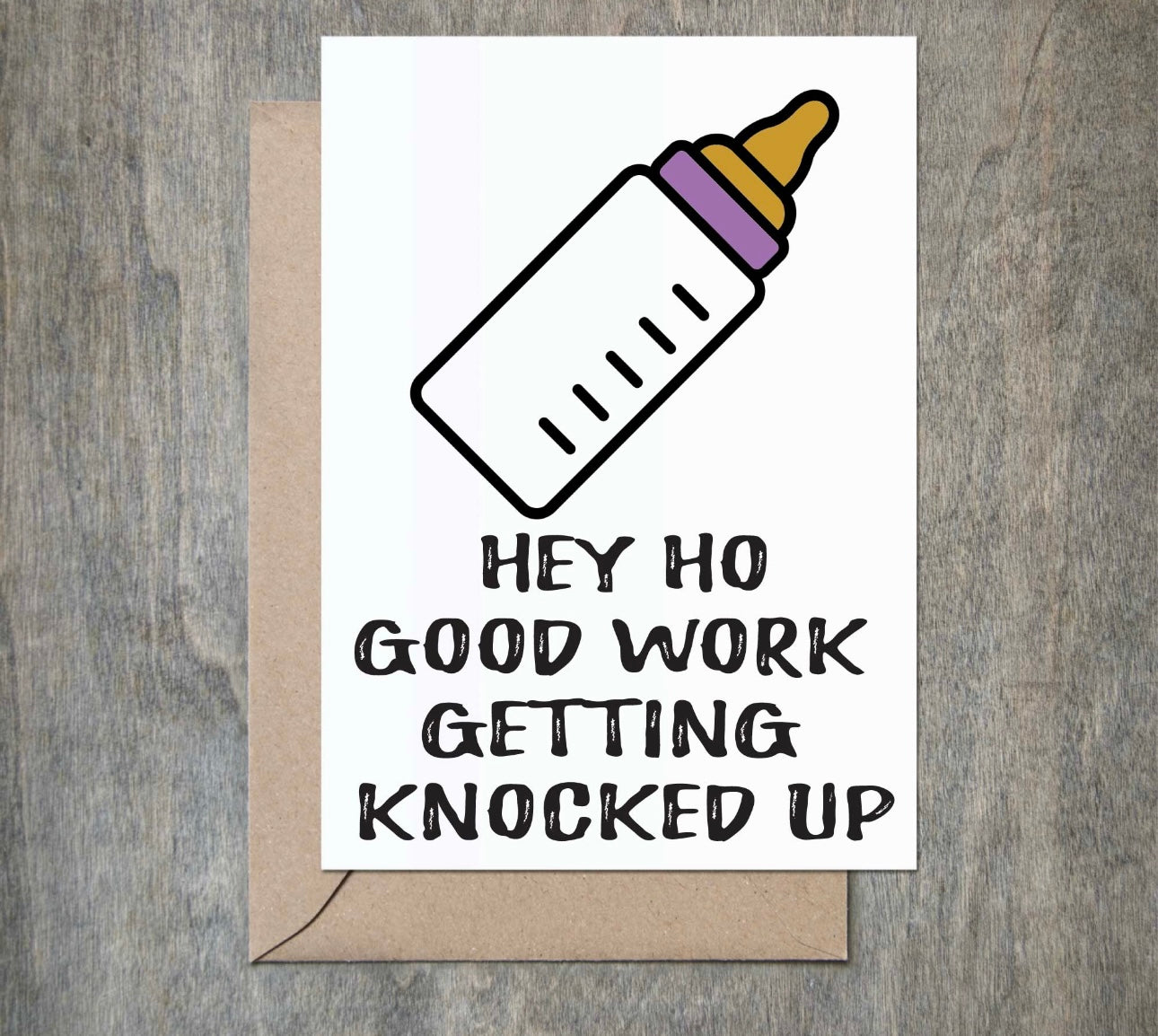 Hey ho knocked up card